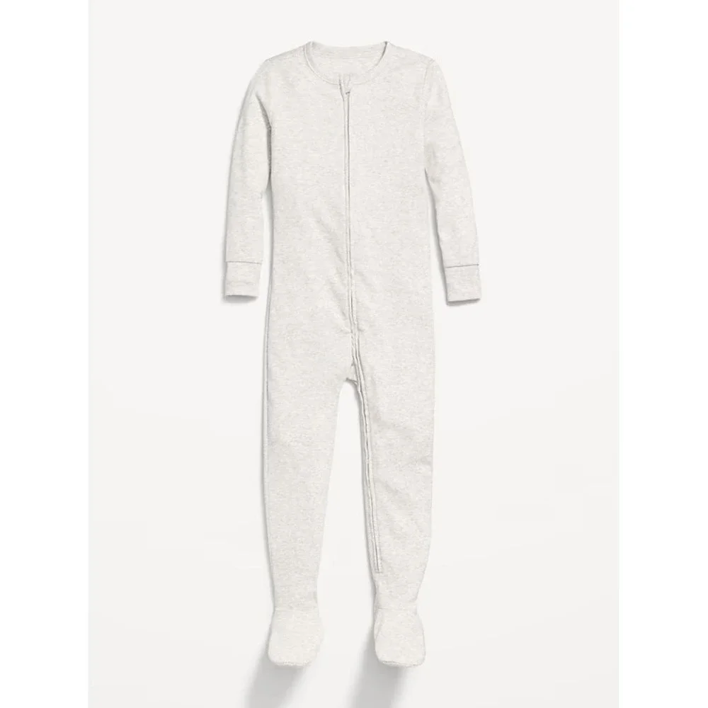 Old Navy Toddler Kids Gray Ribbed Knit Footed Pajamas  4T NWT 803150-01-1